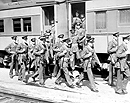 New U.S. Soldiers Leaving Pullman Cars