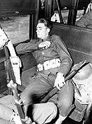 U.S. Soldier Asleep in Pullman Car