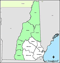 Map of Declared Counties for Emergency 3208