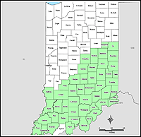 Map of Declared Counties for Emergency 3197