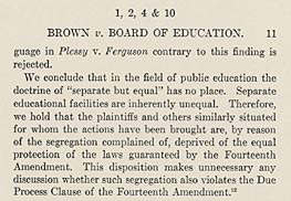 detail of page 11 of the Brown decision