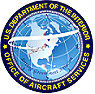 Office of Aircraft Services Logo, Link to OAS fire page