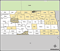 Map of Declared Counties for Disaster 1597