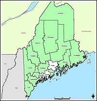 Map of Declared Counties for Emergency 3206
