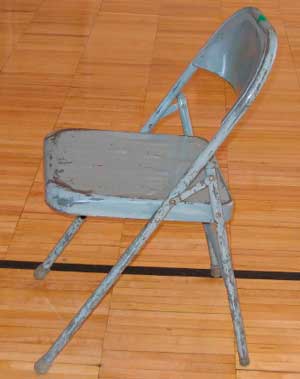 Figure 1. Similar steel folding chair to type victim was standing on.