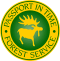 Graphic logo and link to the Passport In Time web site. 