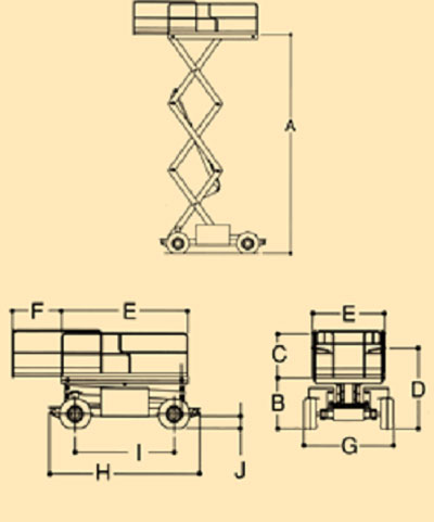 Figure #1. Drawing of lift with dimensions, etc
