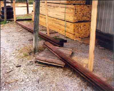 Figure 3. Two 20-foot sections of steel rectangular tube beam involved in the incident