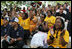 The cheers are for the kids Sunday, June 26, 2005, as the Black Yankees of Newark, N.J., take on the Memphis Red Sox of Chicago at "Tee Ball on the South Lawn."