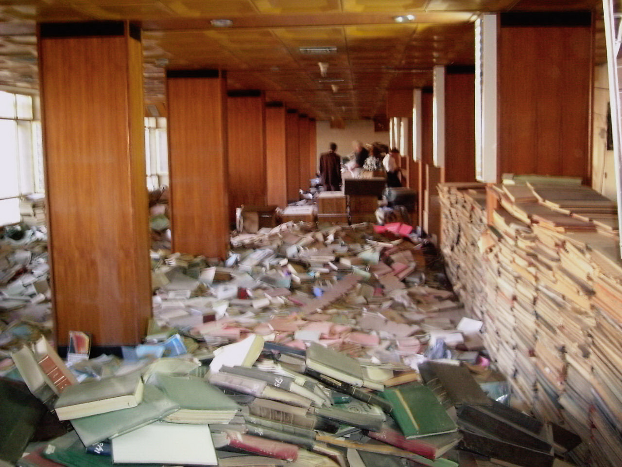 Officer's library in disarray 