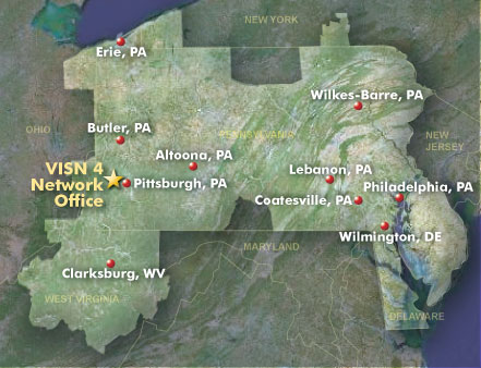 Clickable Map of the VISN 4 Region.