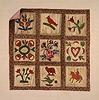 image of Doll Bed Applique Patchwork Quilt