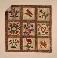 image of Doll Bed Applique Patchwork Quilt