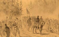 General Grant and staff on the road from the Wilderness to Spotsylvania Courthouse
