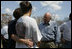 Vice President Dick Cheney talks with residents of a Gulfport, Mississippi neighborhood Thursday, September 8, 2005. The neighborhood was damaged by Hurricane Katrina, which hit both Louisiana and Mississippi on August 29th.