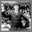 President Woodrow Wilson throwing out the first ball, opening day, 1916.