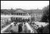 Pictured is an elevated view of the East Garden, the East Wing and Treasury Building, c. 1910. 