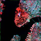 view of the world trade center bombing through the multispectral thermal imager