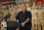 BUSH SPEAKS IN AL ASAD - Click for high resolution Photo