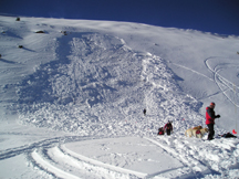 A snowmobiler triggered this slide in the Vail Pass Winter Recreation Area backcountry.  The snowmobiler was unhurt. Click to enlarge.