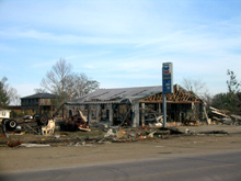 Photo of damaged building