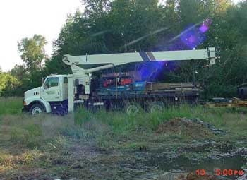 Truck-mounted crane that was used on the day of the incident.