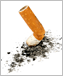 a photo of a crushed cigarette.