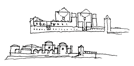 Early design sketches by James Ingo Freed above right and below.