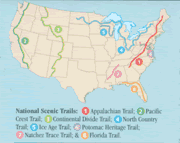 Colored map of the National Scenic Trail System