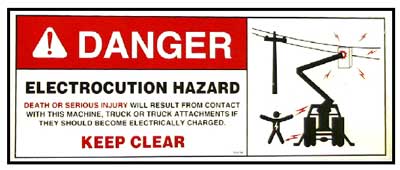 Danger, Electrocution Hazard warning sign example.