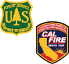CALFIRE and U.S. Forest Service logos.