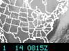 Most recent Geostationary Operational Environmental Satellite (GOES) image of the Eastern United States
