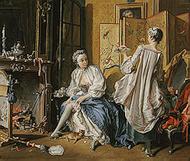 Image: Francois Boucher, A Lady Fastening Her Garter (La Toilette), 1742