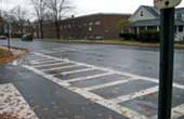 Photo of intersection where crossing guard was struck.