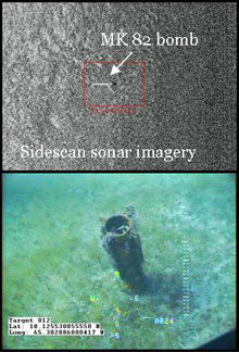 sonar imagery of UXO