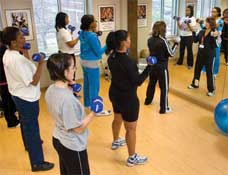 Women who participate in studies at the Center for Women’s Health Research at Meharry Medical College have access to fitness and nutrition counseling as well as the center's exercise facilities. (Photo/Earl Zubkoff)