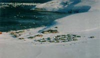 Aerial view of rural Alaskan village