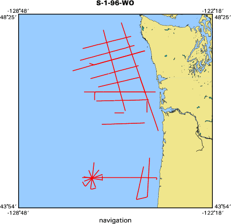 S-1-96-WO map of where navigation equipment operated