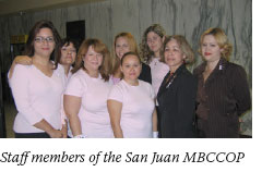 Staff members of the San Juan MBCCOP