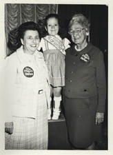 [Virginia Apgar with Joan Beck and March of Dimes child]. June 1974.