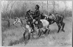 Indian scouts with a lost troop horse