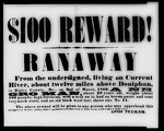 [Broadside]: $100 Reward! Ranaway from [...] Ripley County, Mo., [...] 1860, a Negro Man [...]
