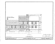 Searle House, drawing, elevation, original house