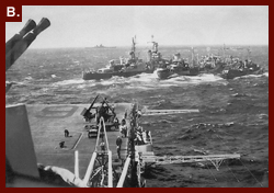 USS Indianapolis refueling prior to Iwo Jima