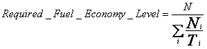 Required Fuel Economy Level Formula