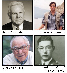 Images of John Dolibois, John A. Glusman, Art Buchwald, and Yeiichi Kuwayama