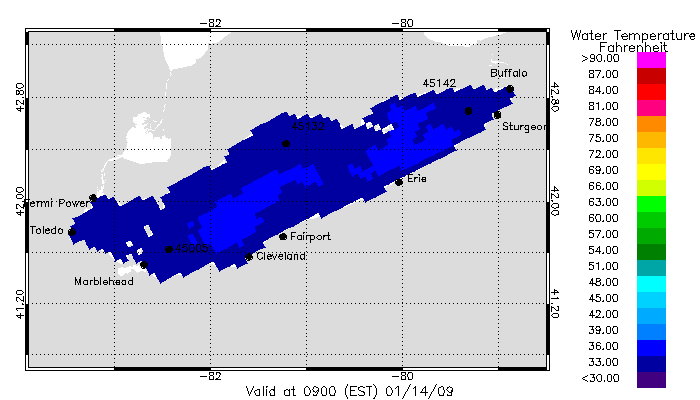 Lake Erie Water Temperature Nowcast