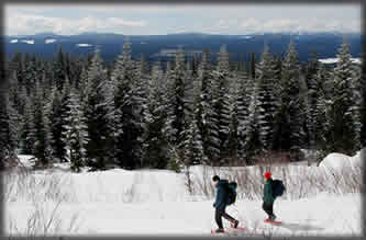 [PHOTO: Visitors Snow Shoeing - Clear Lake]