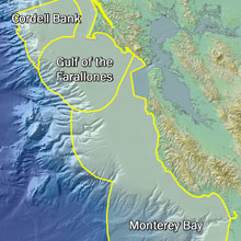 Map of California sanctuaries