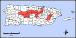 Mapa de condados declarados del desastre 1396
